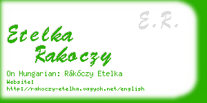 etelka rakoczy business card