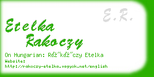 etelka rakoczy business card